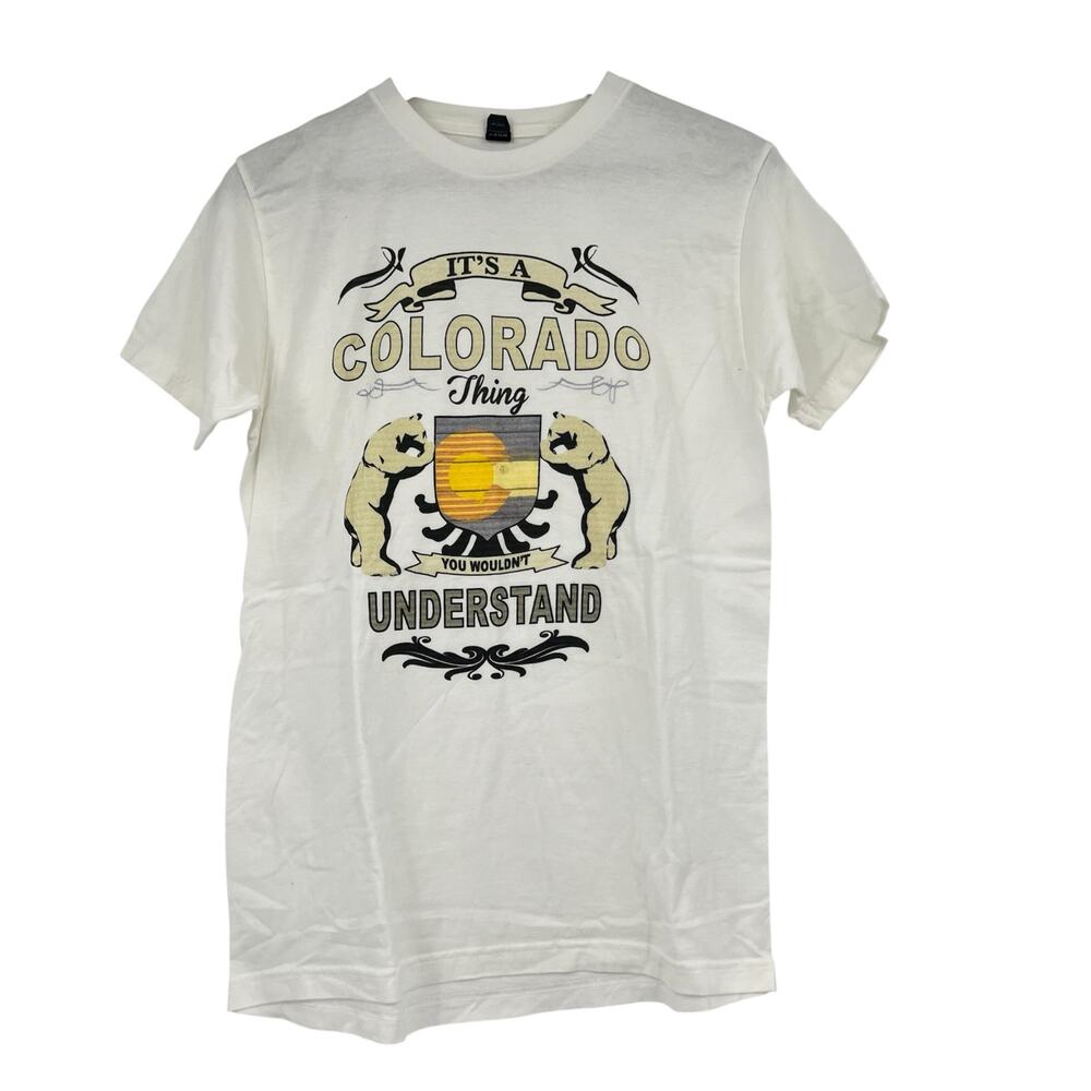 Tultex It’s A Colorado Thing white short sleeve souvenir bear t-shirt medium